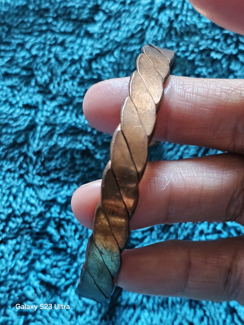 Braided Metal Cooper  Cuff Bracelet